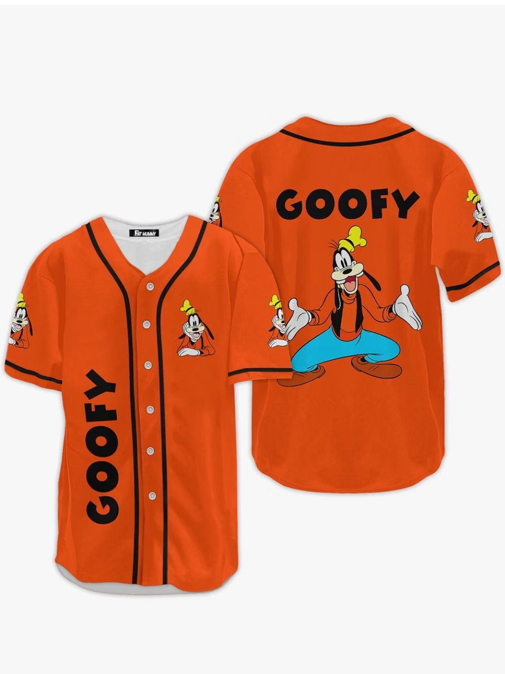 Goofy Orange Adult Baseball Jersey Tee